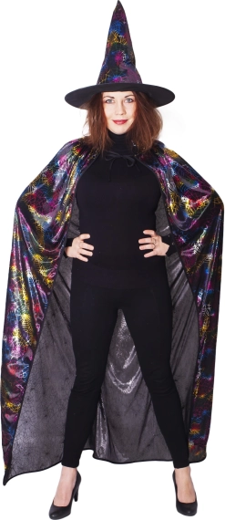Heksenkostuum met spinnenwebmantel en hoed voor volwassenen