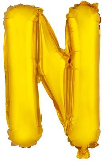 Folieballon letter N 30 cm goud TORO