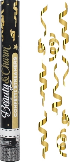 Confettikanon met gouden serpentines Beauty Charm