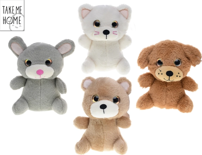 Pluchen knuffeldier Take Me Home 15 cm – hond, kat, beer of konijn