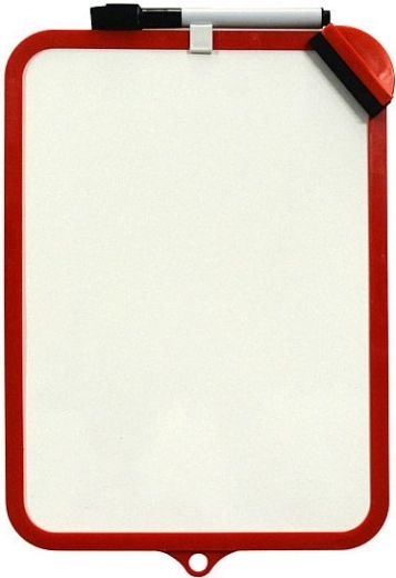 Dubbelzijdig uitwisbaar bord Concorde 19 × 29 cm rood