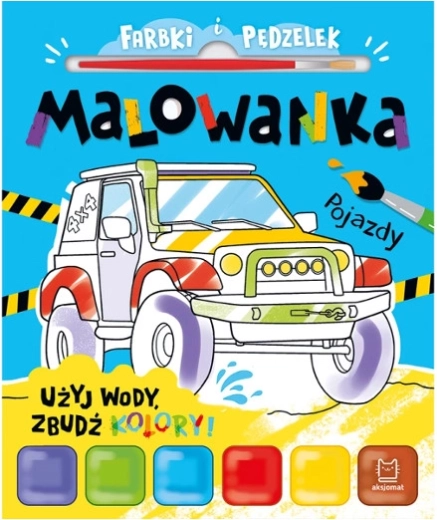 Waterverfschilderboek met verf en penseel – Voertuigen