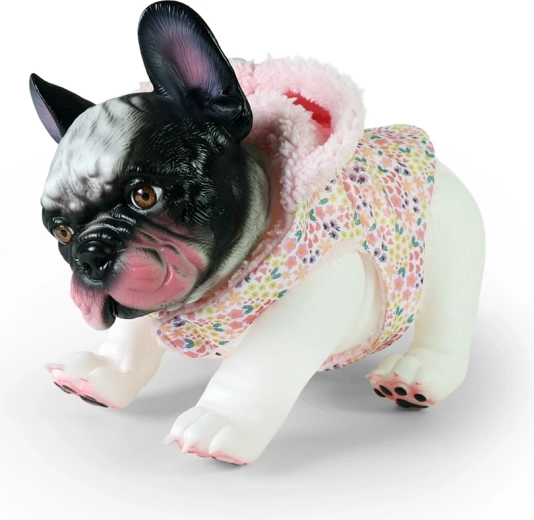 Franse bulldog in outfit – vinyl hondenfiguur 26 cm