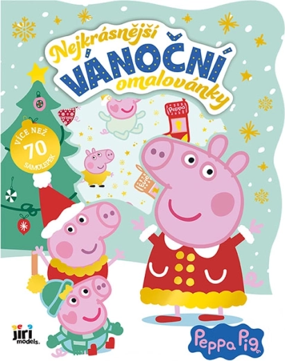 De mooiste kerstkleurplaten met stickers Peppa Pig