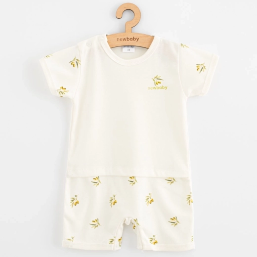 New Baby zomerse baby onesie van biologische katoen olijven