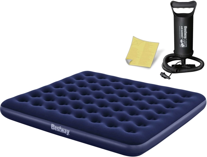 Opblaasbaar luchtbed 203 × 183 × 22 cm met zuigerpomp BESTWAY