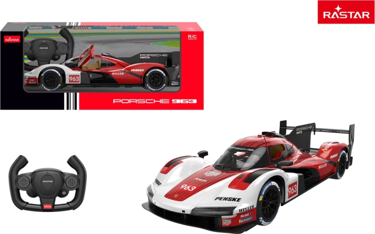 Rastar op afstand bestuurbare auto Porsche 963 LMDh 1:14 rood