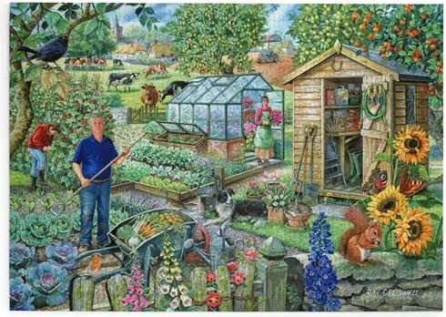 Puzzel In de tuin met 500 extra grote stukjes