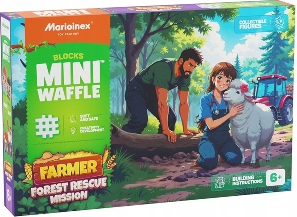 Marioinex Mini Waffle bouwset – boerderij bosreddingsmissie 100 onderdelen