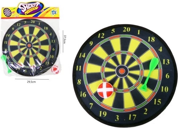 Dartbord met zuignapdart en klittenbal