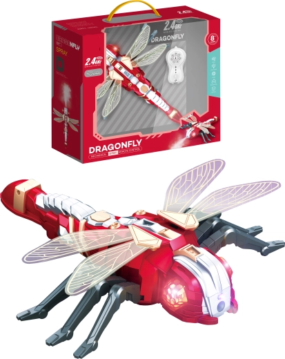 Op afstand bestuurbare robotlibel Dragonfly met watermist, programmering en LED-verlichting