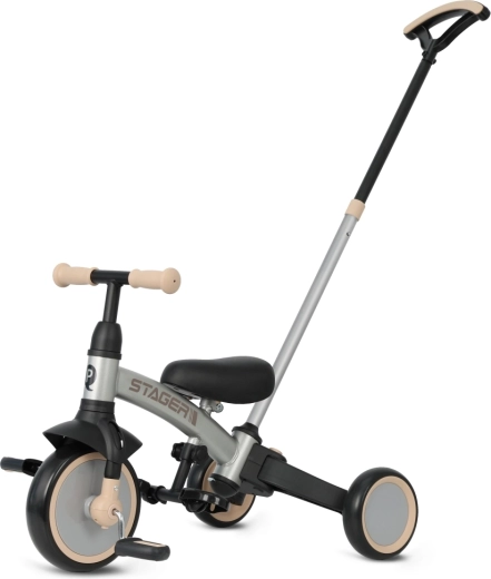 Qplay Stager 3-in-1 kinderdriewieler en loopfiets zilver