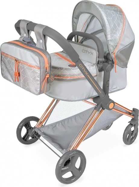 Opvouwbare poppenwagen 3-in-1 met rugzak City X, 73 cm