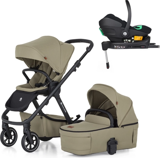 Petite&Mars kinderwagen ICON 2-in-1 Mossy Green + autostoel Core Pro i-Size met basis
