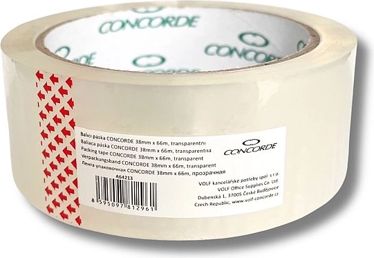 Transparante verpakkingstape 38 mm × 66 m CONCORDE