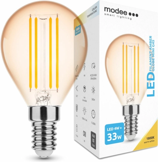 Modee LED gloeidraadlamp Amber Globe Mini G45 4 W E14, 360 lm, warm wit, dimbaar