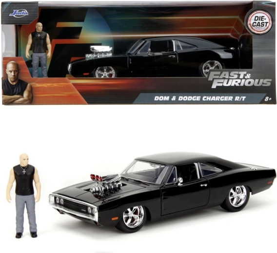Jada Toys Fast & Furious 1970 Dodge Charger met figuur van Dominic Toretto