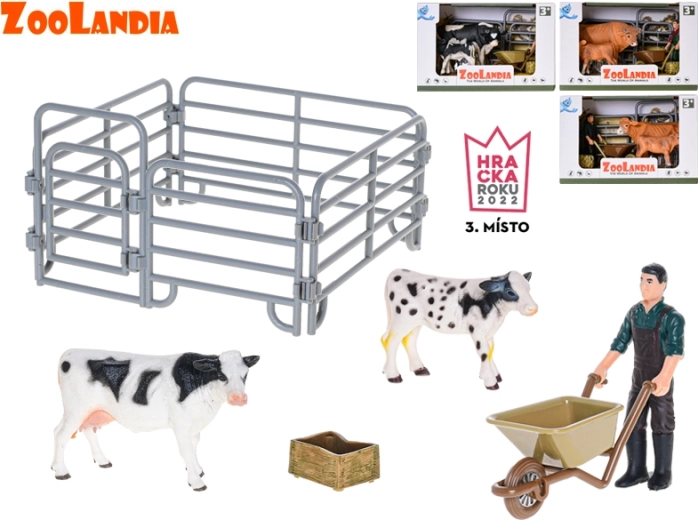 Zoolandia boerderij – koe met kalf en accessoires, 4 soorten