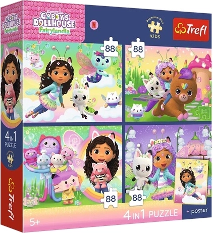 Trefl kinderpuzzel 4x88 Kattenpret – Gabby’s Poppenhuis