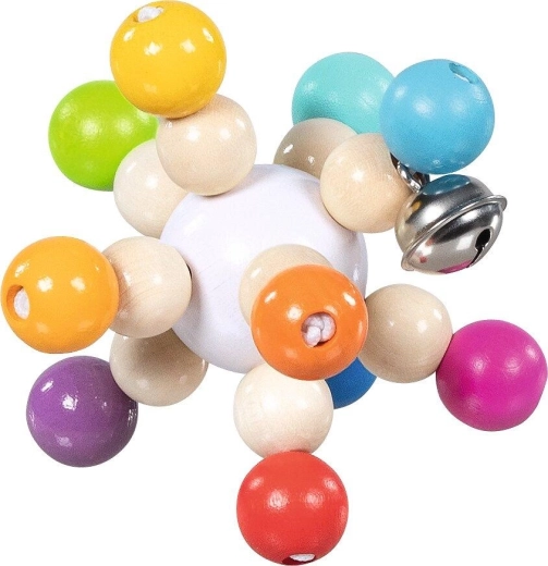 Tastbare ring met elastische regenboogbal - 1 stuk