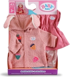 BABY born outfit met jasje en jurkje voor poppen van 43 cm