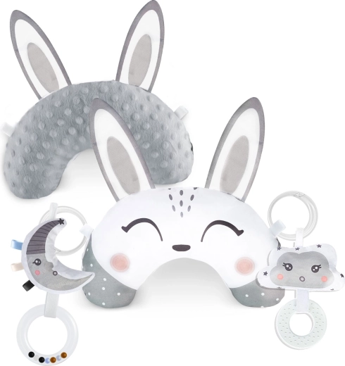 Nukido Tuli‑Nuli sensorisch kussentje met rammelaar en bijtring voor baby’s