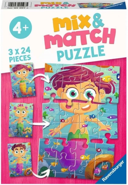 Ravensburger puzzel mix&match: zeemeerminnen en zeemonsters