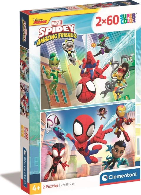 Puzzel 2×60 stukjes Spidey en zijn geweldige vrienden