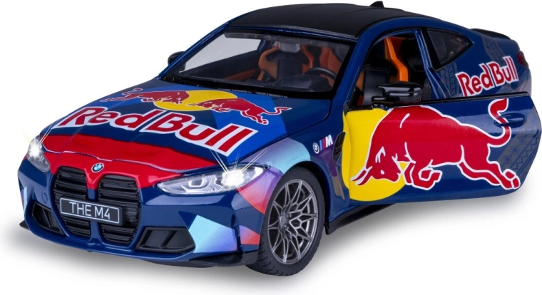 Metalen model BMW M4 op schaal 1:23 blauw