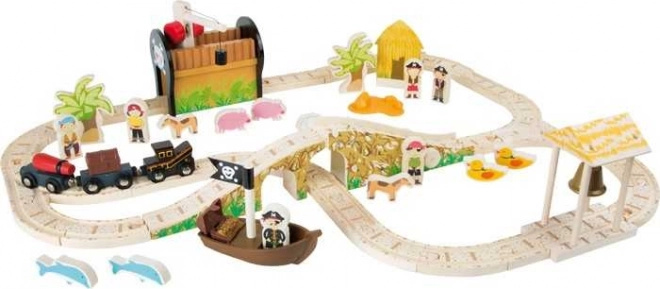Houten treinbaan piraten small foot