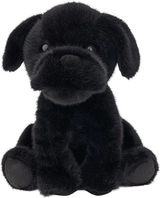 Zwarte pluchen bulldog 25 cm