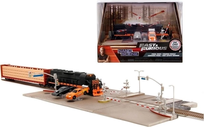 Jada Fast & Furious diorama achtervolging met trein