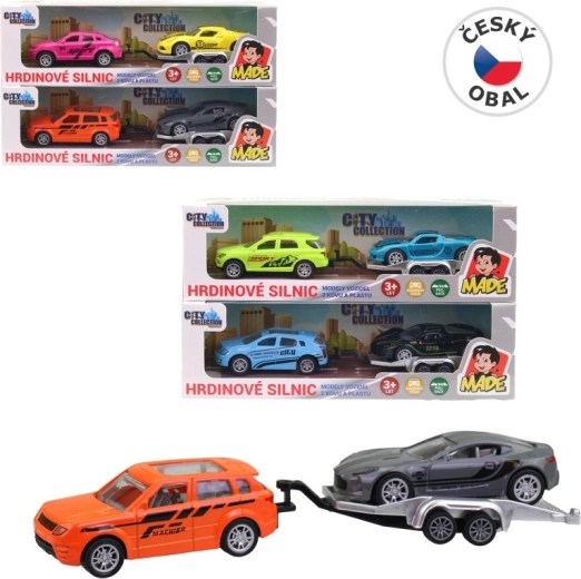 Auto met aanhanger en auto 19 cm