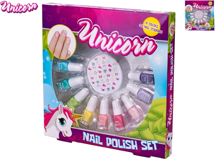 Unicorn kinderset nagellakken met stickers