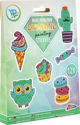 Grafix diamant schilderen – stickers Lekkers, set van 12 stuks
