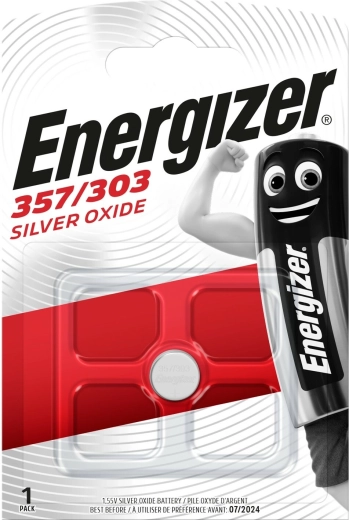 Horlogebatterij ENERGIZER 357/303, zilveroxide, 1,55 V, 138 mAh