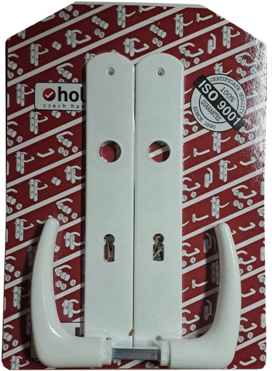 Deurklink Klasik met XXL-schild, wit, voor klavier-slot 90 mm