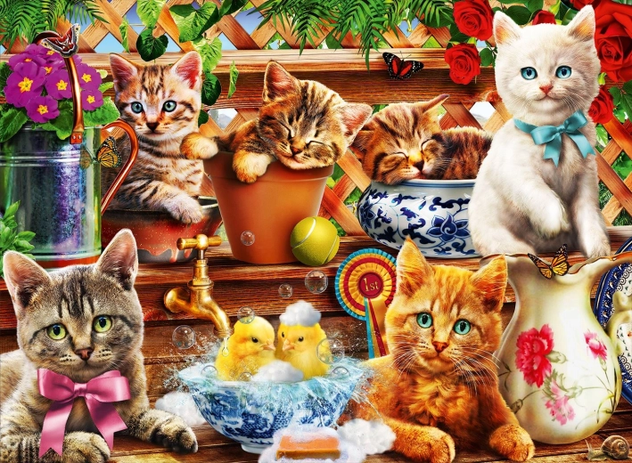 BLUEBIRD Puzzel Kittens in de schuur 3000 stukjes