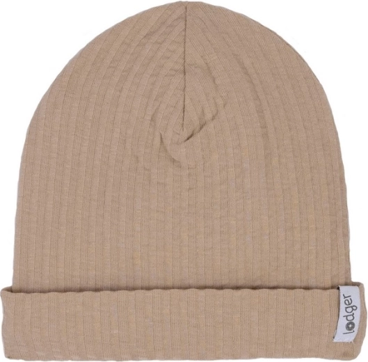 Lodger katoenen muts seersucker beige 0–6 maanden