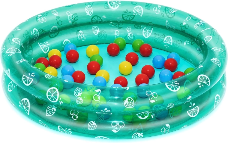 Opblaasbaar badje met ballen 91 × 20 cm BESTWAY + 50 ballen – Groen