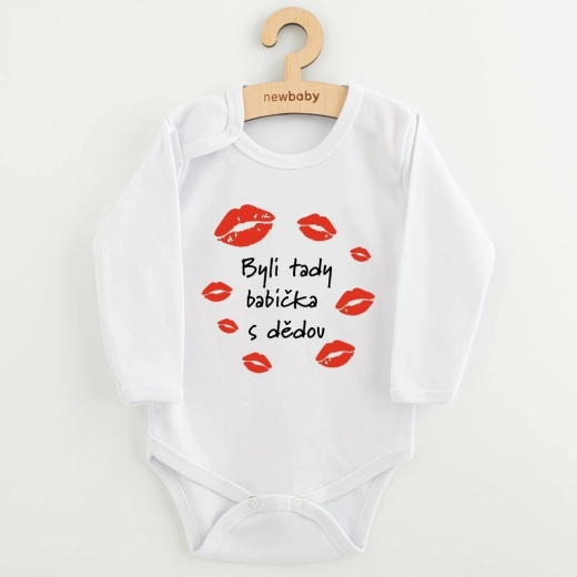Babyromper met opdruk New Baby Oma en opa waren hier, 86 (12–18 maanden)
