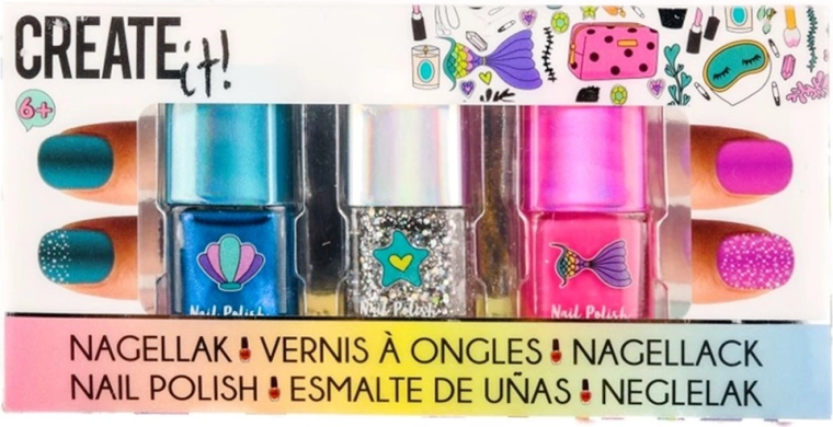 Create It! nagellak Mermaid – set van 3 kleuren met glitters