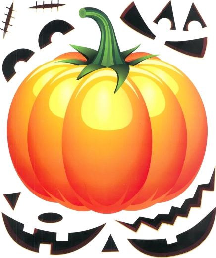 Halloween-raamstickers met pompoenen – 15 delen