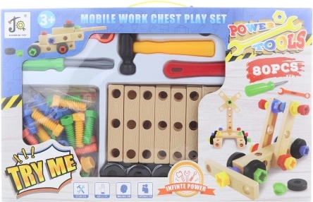 Schroefconstructieset voor kinderen – 80 onderdelen