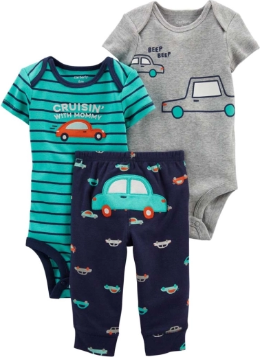 Carter’s 3-delige set voor jongens Green Monster (2x romper met korte mouwen en broek)