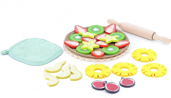 Vilac werkplaats voor het maken van fruittaarten – houten set voor de kinderkeuken