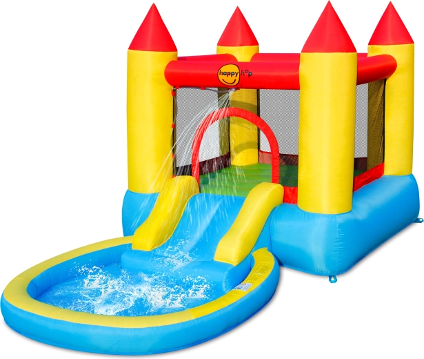 Happy Hop springkasteel met zwembad en glijbaan