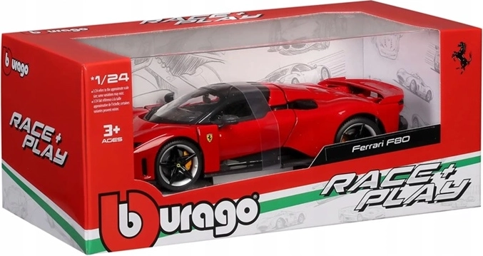 BBU Ferrari F80 automodel 1:24 Rosso Corsa (rood)
