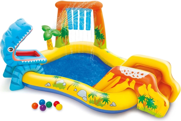Opblaasbare dinosaurus water speelplek met glijbaan 249 × 191 × 109 cm Intex