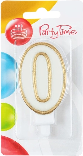 Gouden verjaardagskaars cijfer 0